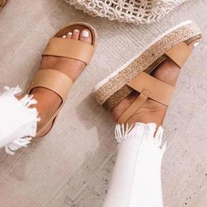 Nude platform sandals